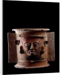 Funeral urn depicting a human face by Anonymous