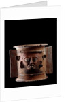Funeral urn depicting a human face by Anonymous