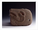zoomorphic sculpted stone ax representing the head of a deer by Anonymous