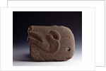 zoomorphic sculpted stone ax representing the head of a deer by Anonymous