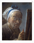 Self Portrait with an Easel by Jean-Baptiste-Simeon Chardin
