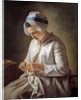 The Seamstress or Young Woman Working by Francoise Duparc