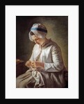 The Seamstress or Young Woman Working by Francoise Duparc