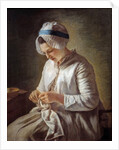 The Seamstress or Young Woman Working by Francoise Duparc