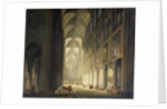 Interior view of the cathedral Notre Dame de Paris by J. F. Depelchin