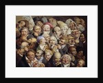 Reunion of 35 facial expressions by Louis Leopold Boilly