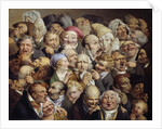 Reunion of 35 facial expressions by Louis Leopold Boilly