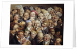 Reunion of 35 facial expressions by Louis Leopold Boilly
