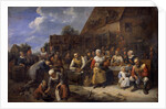 A village banquet by Gillis Van Tilborgh