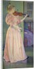 Portrait of Irma Sethe playing violin by Theo van Rysselberghe