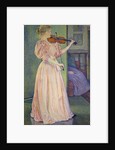 Portrait of Irma Sethe playing violin by Theo van Rysselberghe