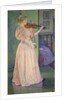 Portrait of Irma Sethe playing violin by Theo van Rysselberghe