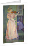 Portrait of Irma Sethe playing violin by Theo van Rysselberghe