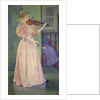 Portrait of Irma Sethe playing violin by Theo van Rysselberghe