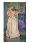 Portrait of Irma Sethe playing violin by Theo van Rysselberghe