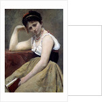 Interrupted reading by Jean Baptiste Camille Corot