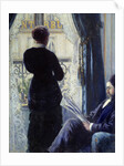 Interior called Woman at the window by Gustave Caillebotte