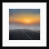 Empty road with fog and sunset. by Anonymous