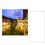 Biblioteca (Library) delle Oblate, the cloister and, on the background, the dome of the Cattedrale (Cathedral, Duomo) di Santa Maria del Fiore by Anonymous