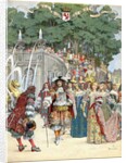 Nicolas Fouquet receiving french king Louis XIV by Anonymous