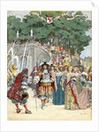 Nicolas Fouquet receiving french king Louis XIV by Anonymous