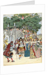 Nicolas Fouquet receiving french king Louis XIV by Anonymous