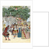 Nicolas Fouquet receiving french king Louis XIV by Anonymous