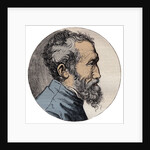 Profile Engraving of Michelangelo Buonarroti italian sculptor by Anonymous