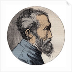 Profile Engraving of Michelangelo Buonarroti italian sculptor by Anonymous