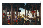 The Story of Nastagio degli Onesti (I): Encounter with the Damned in the Pine Forest by Sandro Botticelli
