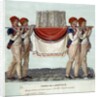 Four men carrying the miniature model of the Bastille prison in civic processions by Anonymous