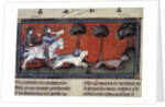 Wolf hunting, 14th century by Anonymous
