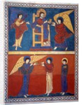 The Angel receiving the Book from the Lord and giving it to St. by Anonymous