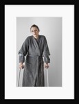 Woman on crutches by Anonymous