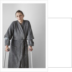 Woman on crutches by Anonymous