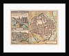 Map and view of Urbino from Civitates Orbis Terrarum by Anonymous