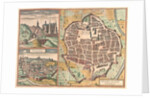 Map and view of Urbino from Civitates Orbis Terrarum by Anonymous