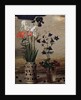 Detail of vases of flowers from the Portinari altarpiece by Hugo van der Goes