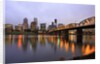 early morning Down Town Portland and Willamette River, Portland Oregon by Anonymous