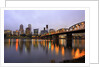 early morning Down Town Portland and Willamette River, Portland Oregon by Anonymous