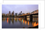 early morning Down Town Portland and Willamette River, Portland Oregon by Anonymous
