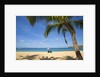Vacationing couple's beach chair and umbrella on Hulupo'e Beach; Manele Bay; Lanai; Hawaii by Anonymous