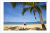 Vacationing couple's beach chair and umbrella on Hulupo'e Beach; Manele Bay; Lanai; Hawaii by Anonymous