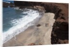 Couple walking on secluded beach at Shark's cove, Lanai, Hawaii MR by Anonymous
