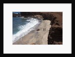 Couple walking on secluded beach at Shark's cove, Lanai, Hawaii MR by Anonymous
