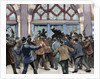 London. Picadilly. Socialist agitation. February 8, 1886. Engraving. Colored. by Anonymous