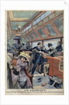 Passenger train being attacked by a group of Masked Bandits by Anonymous