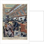 Passenger train being attacked by a group of Masked Bandits by Anonymous