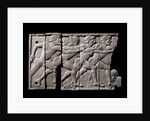 Ivory plaque with relief depicting athletes racing by Anonymous