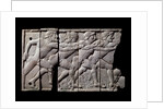 Ivory plaque with relief depicting athletes racing by Anonymous